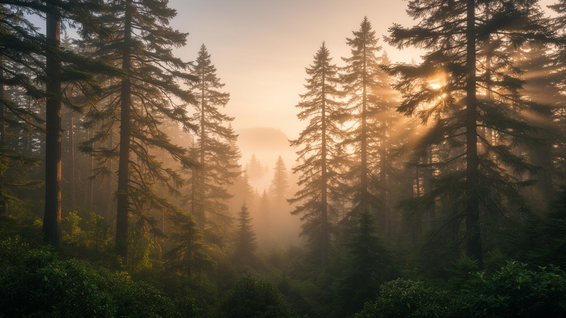 Coastal British Columbia forest on Vancouver Island